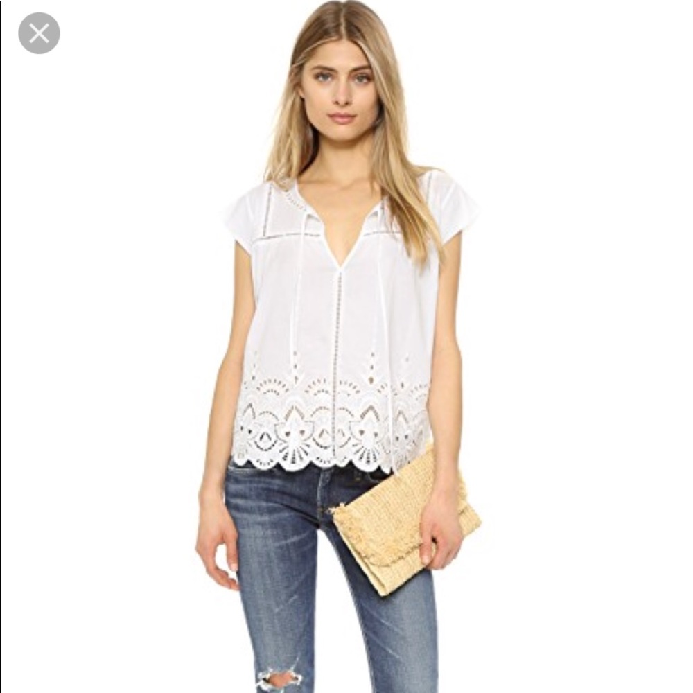 Parker white eyelet blouse